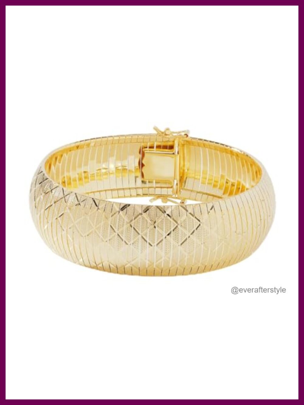 18K Gold-Plated Diamond-Cut Flexible Bangle Bracelet Gift-Boxed